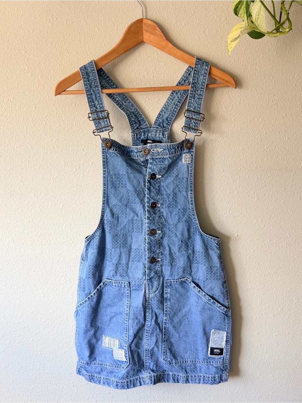 Vans Y2K blue denim overall dress, XS